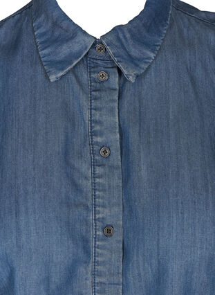 Løs skjorte krave i denim, Blue Denim , Packshot image number 2