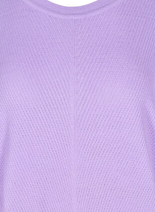 Strikket bluse med lange ærmer og ribkant, Purple Rose, Packshot image number 2