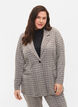 Ternet blazer med knaplukning, Brown Check, Model image number 0