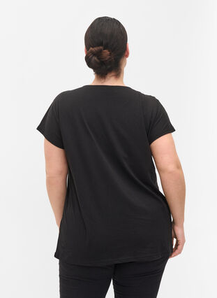T-shirt i bomuldsmix, Black, Model image number 2