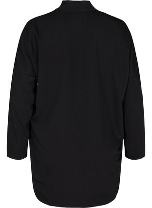 Langærmet tunika med v-udskæring, Black, Packshot image number 1