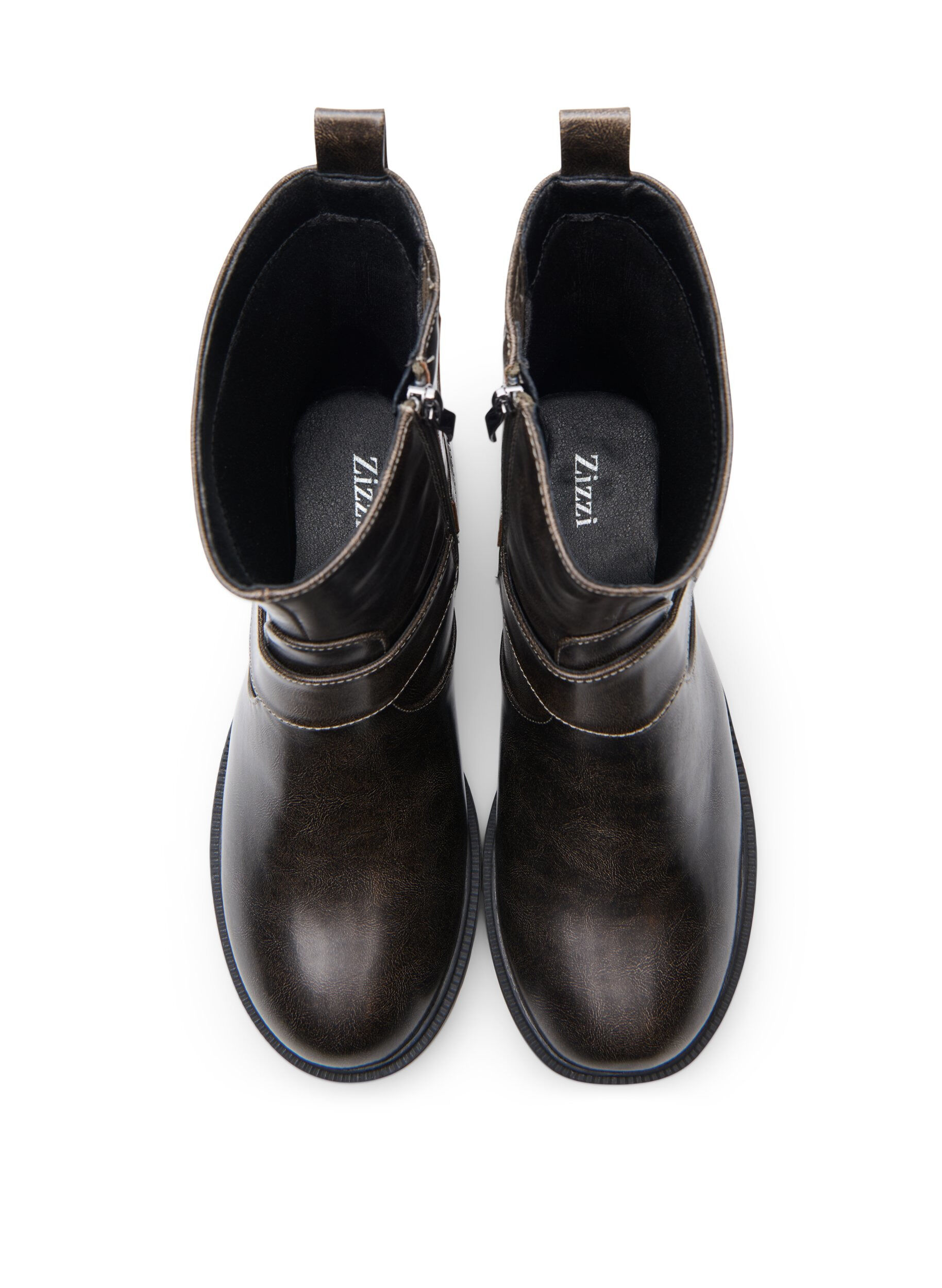 Zizzi Wide fit - Kort bikerst&oslash;vle, Brun, Packshot image number 2