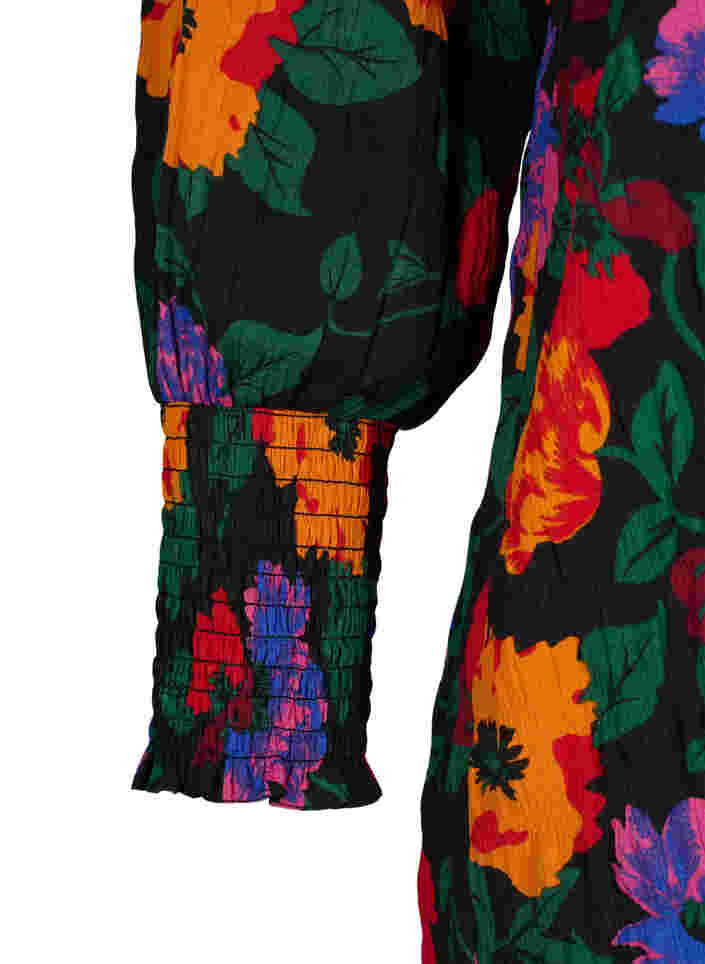 Blomstret tunika med smock, Multi Flower AOP, Packshot image number 2