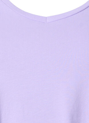 Ensfarvet basis t-shirt i bomuld, Lavender, Packshot image number 2