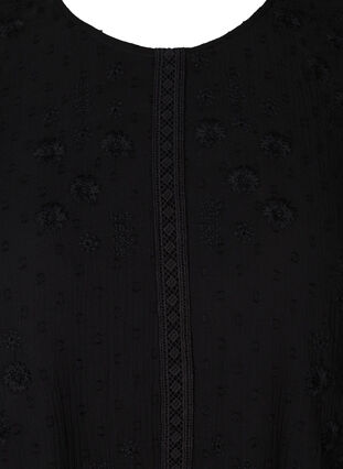 Langærmet kjole med a-form, Black, Packshot image number 2