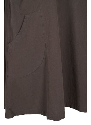 Kortærmet kjole i bomuld, Khaki Green, Packshot image number 3