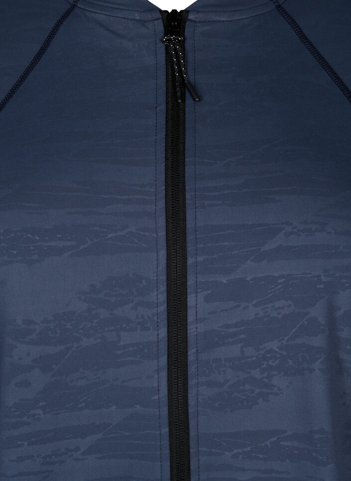 Træningsbluse med lynlås, Mood Indigo, Packshot image number 2