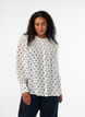 Skjortebluse i viskose med fl&aelig;sekrave, Hvid, Model image number 0
