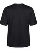 T-shirt med rhinsten og rund hals, Sort, Packshot image number 1