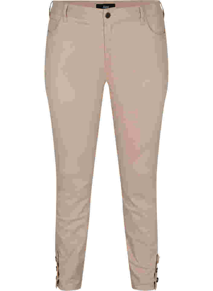 Cropped Amy jeans med knapper, Oxford Tan