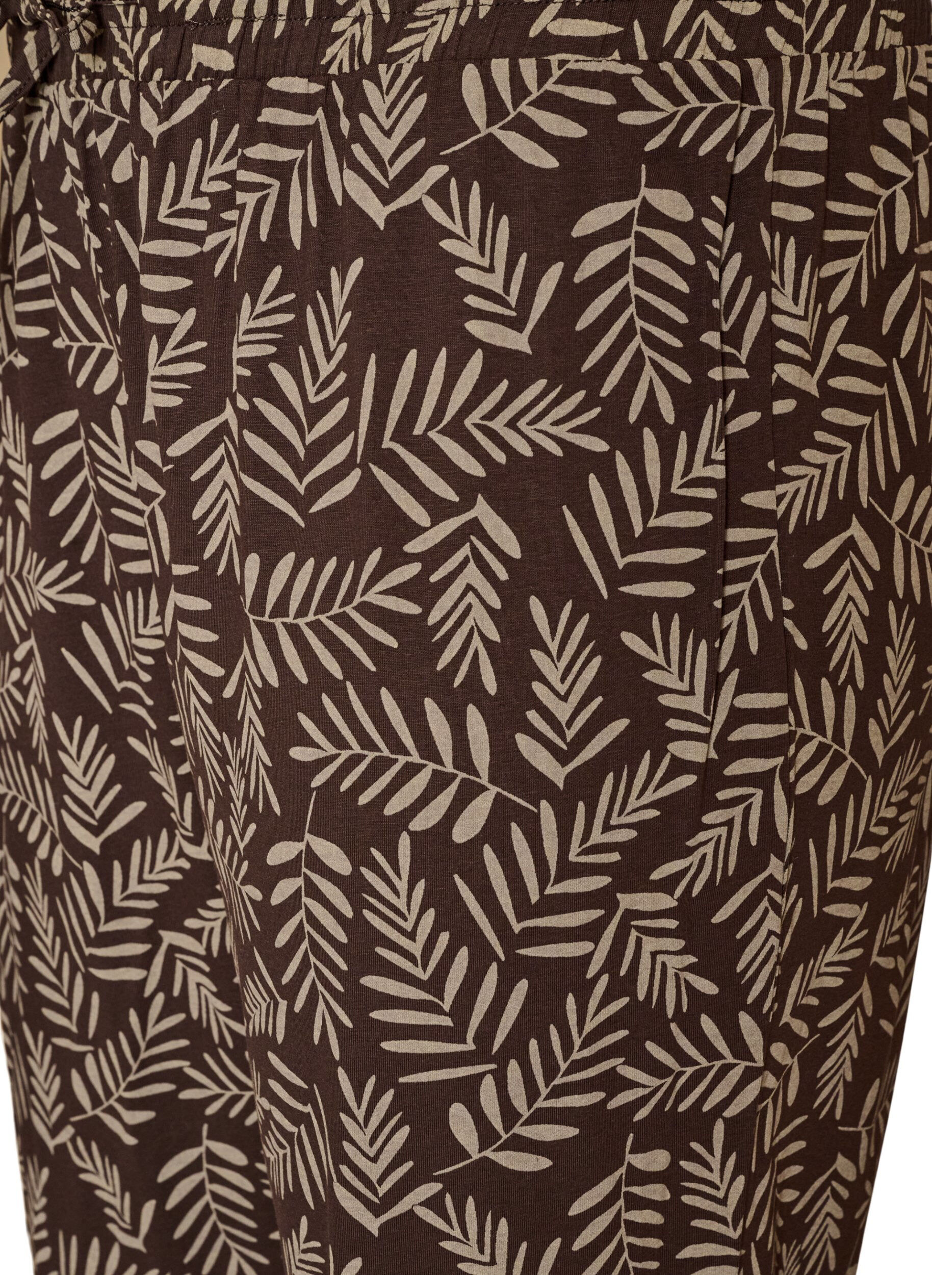 ZizziNatbukser i bomuld med print, Brun, Packshot image number 2