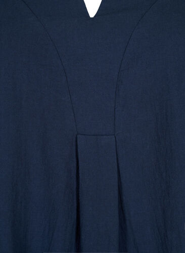 FLASH - Bomulds bluse med halvlange ærmer, Navy Blazer, Packshot image number 2