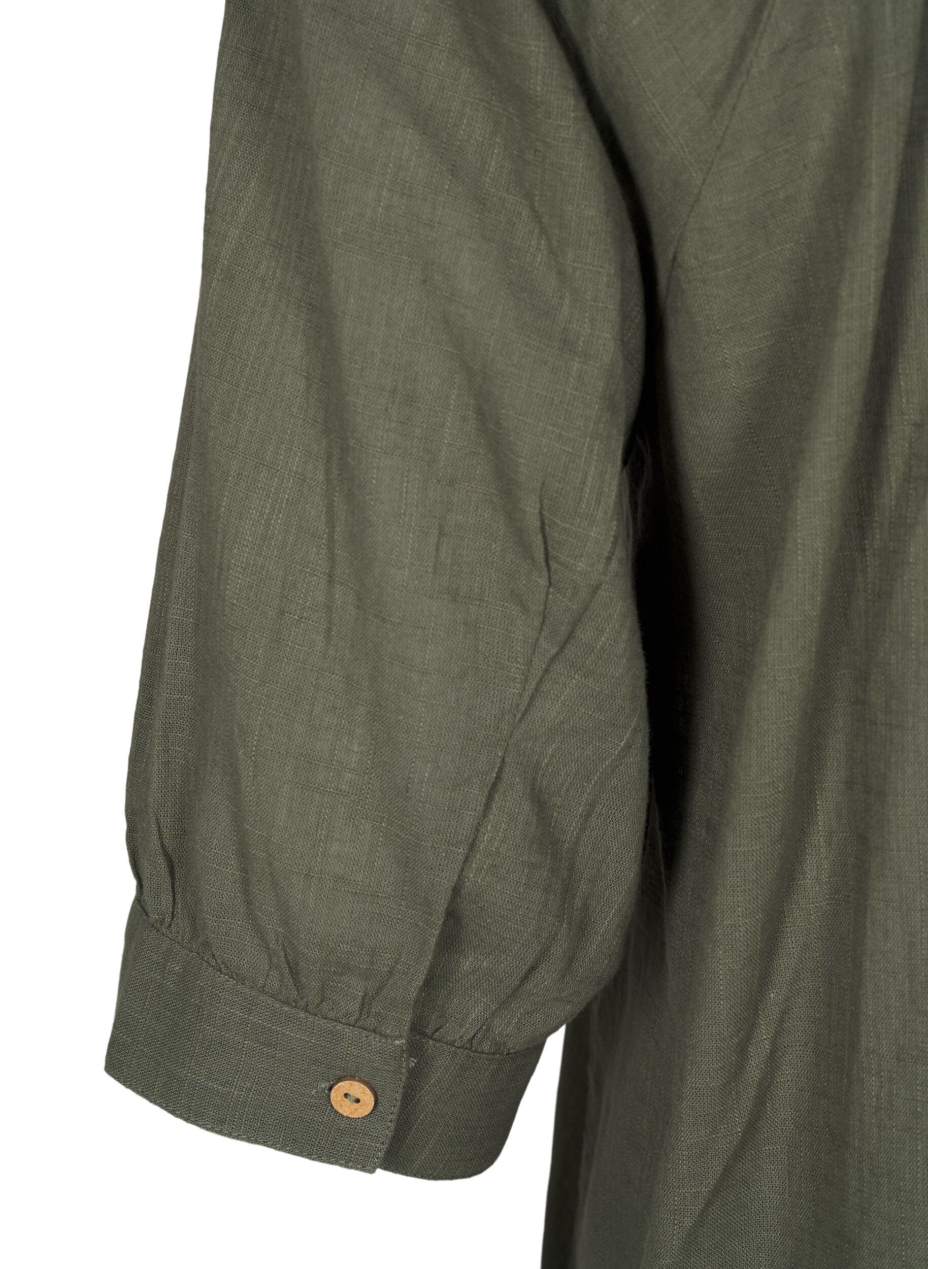 Zizzi Tunika i bomuld med V-udsk&aelig;ring, Gr&oslash;n, Packshot image number 3