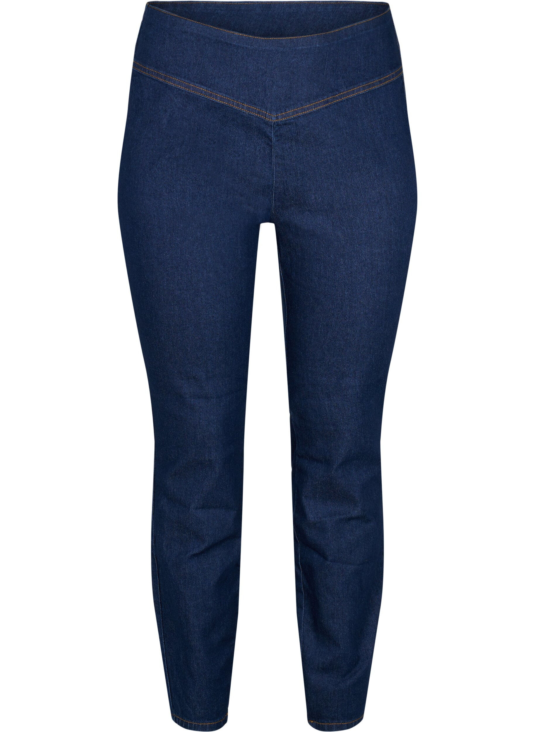 Zizzi Stretchy jeggings i bomuldsmix, Dark blue, Packshot image number 0