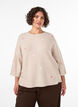 Strikbluse med sm&aring; broderede motiver, Beige, Model image number 0