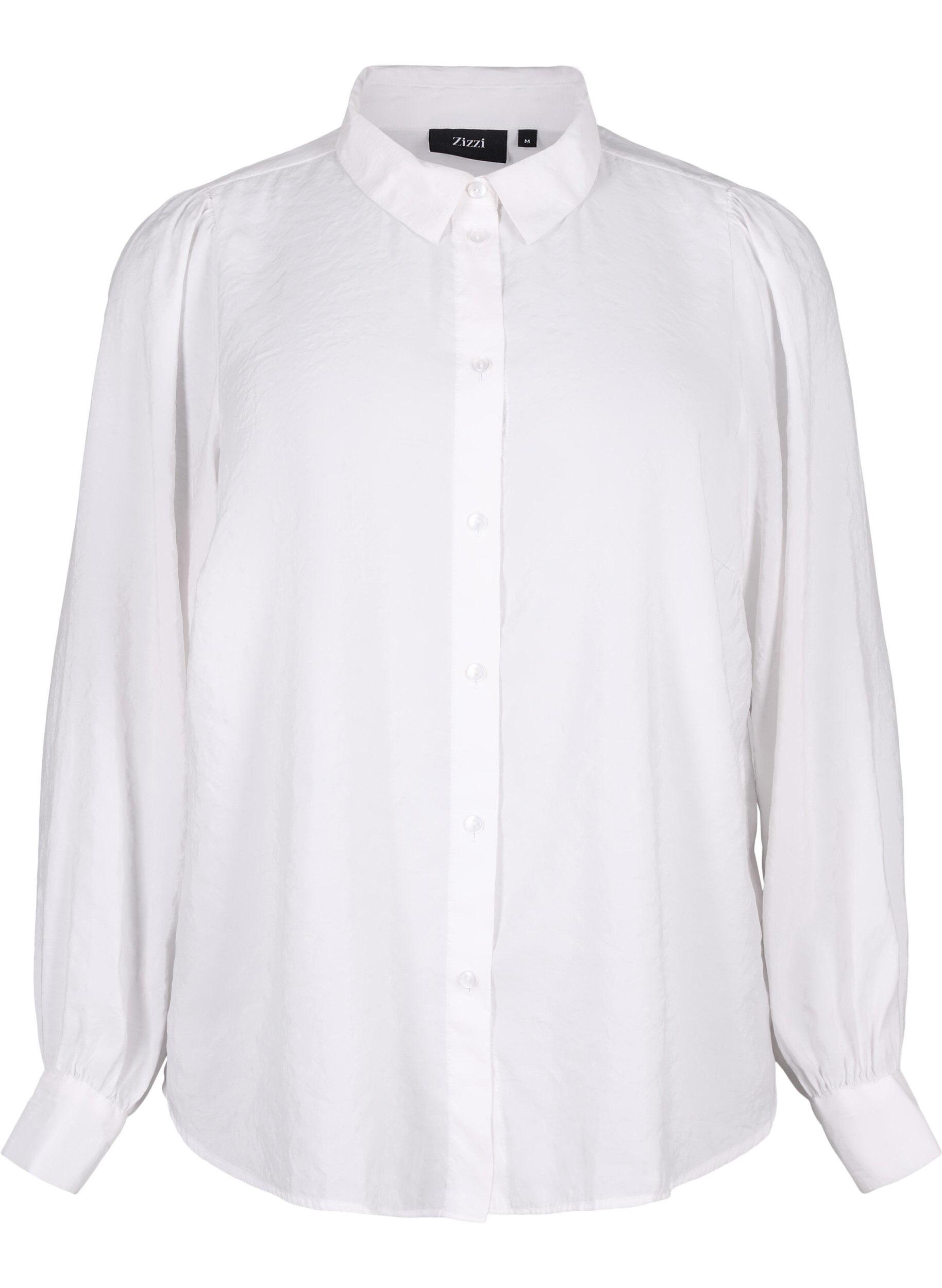 Zizzi Lang&aelig;rmet skjorte i TENCEL&trade; Modal , Bright White, Packshot image number 0