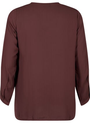 Ensfarvet skjorte med v-udskæring, Fudge, Packshot image number 1
