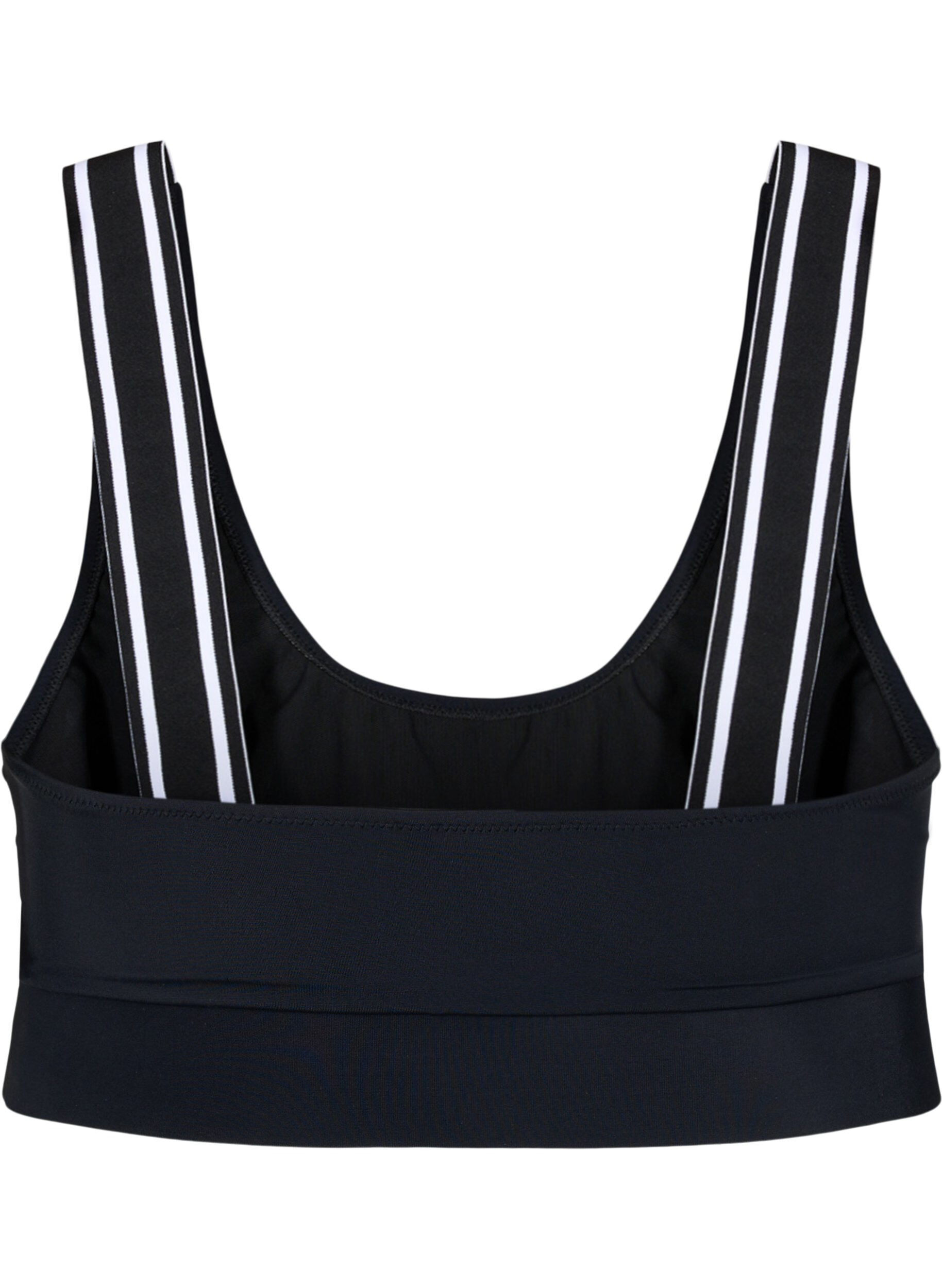 Zizzi Bikini top med stribede skulderstropper, Black, Packshot image number 1