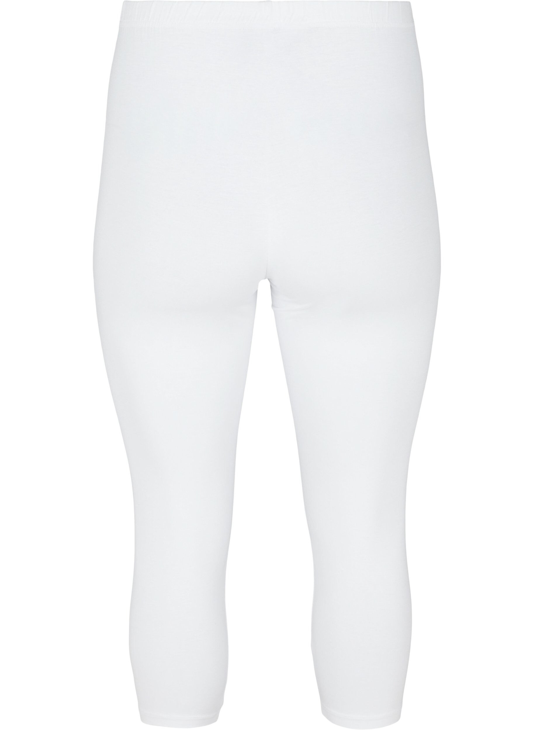 Zizzi Basis 3/4 leggings, Bright White, Packshot image number 1
