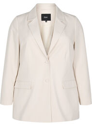 Klassisk blazer med knaplukning, Beige