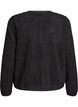 Teddy-cardigan med guldfarvede knapper, Sort, Packshot image number 1