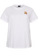 T-shirt i &oslash;kologisk bomuld med bamsemotiv, Hvid, Packshot image number 0