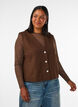 Meshbluse med lange &aelig;rmer, Brun, Model image number 0