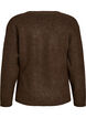 Strikket cardigan med asymmetrisk lukning, Brun, Packshot image number 1