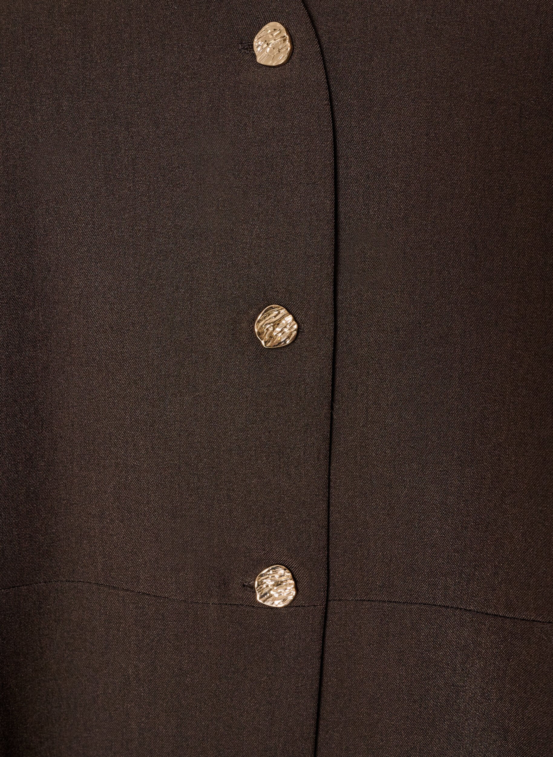 ZizziN&aring;lestribet vest med peplum, Brun, Packshot image number 2
