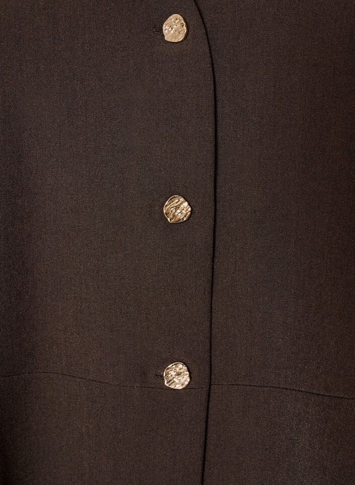 N&aring;lestribet vest med peplum, Brun, Packshot image number 2