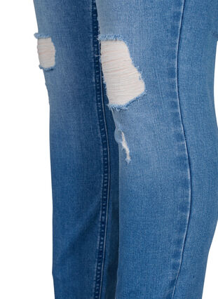 Amy jeans med super slim fit og sliddetaljer, Blue denim, Packshot image number 3