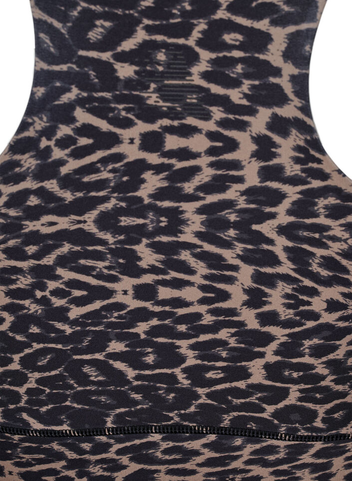 Racerback sports bh med leoprint, Brun, Packshot image number 3