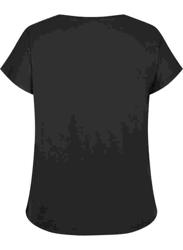 Ensfarvet trænings t-shirt, Black, Packshot image number 1