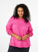 Strikbluse med uld og slidser, Raspberry Rose Mel., Model image number 0