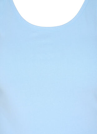 Ensfarvet basis top, Chambray Blue, Packshot image number 2