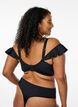 Bikini top med flæser og bøjle, Sort, Model image number 2