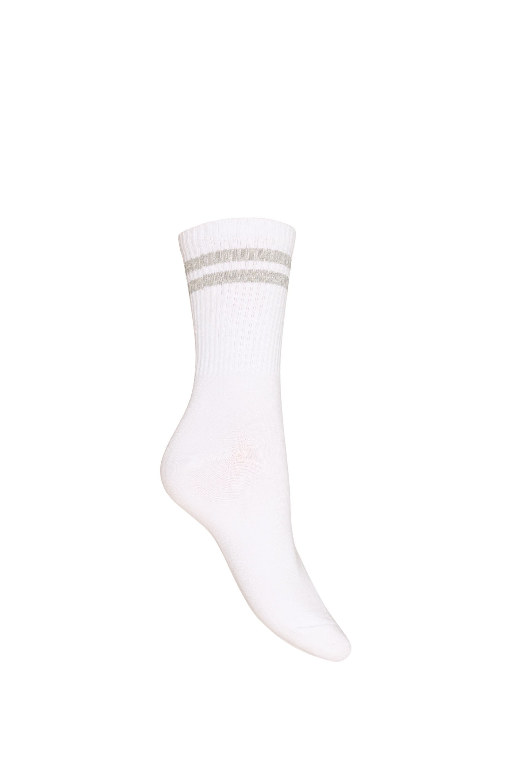 ZizziBomuldsstr&oslash;mper med striber, Hvid, Packshot image number 1