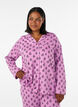 Bomulds pyjamas-skjorte med brystlomme, Lyser&oslash;d, Model image number 0
