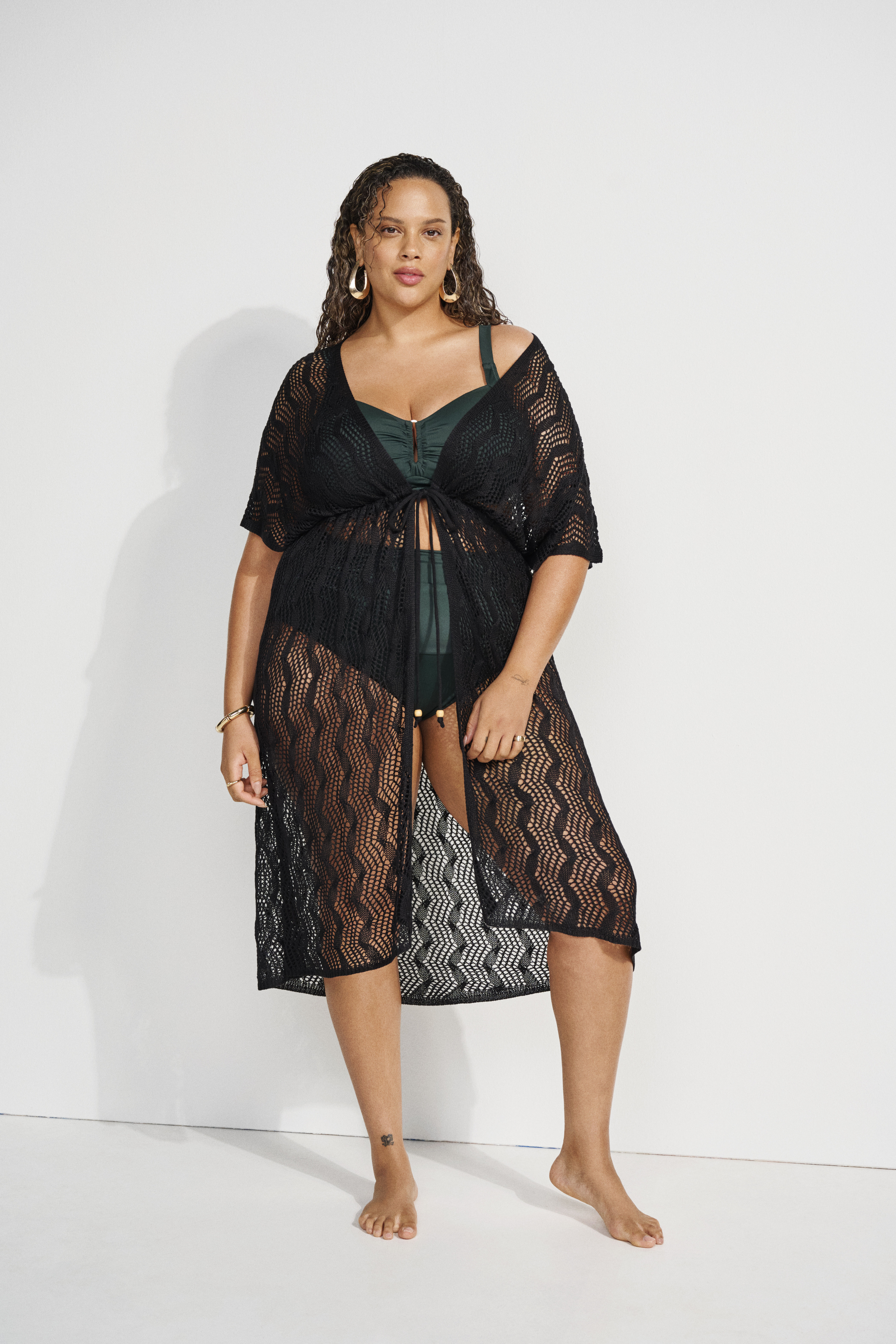 Zizzi Bikini look med kimono, , Model