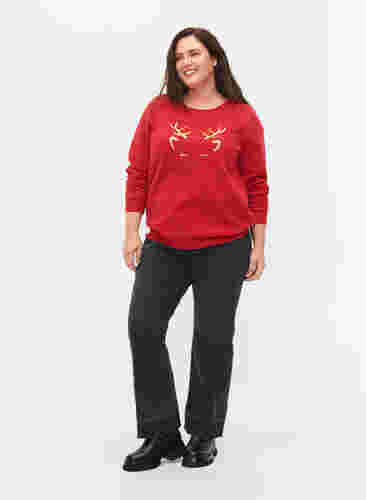 Jule sweatshirt, Tango Red Deer, Model image number 2