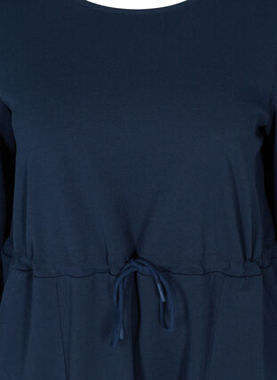 Langærmet tunika med lommer, Navy Blazer, Packshot image number 2