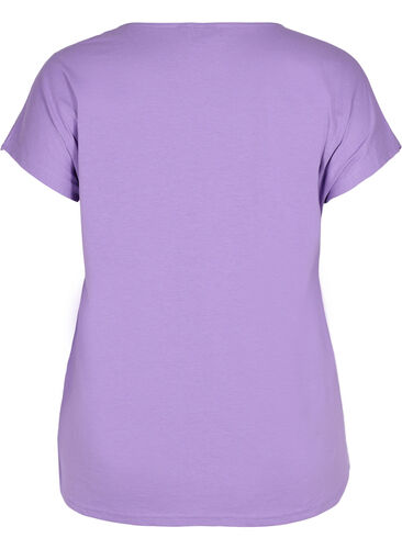 T-shirt i bomuldsmix, Paisley Purple, Packshot image number 1