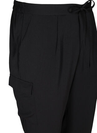 Løse bukser med side lommer, Black, Packshot image number 2