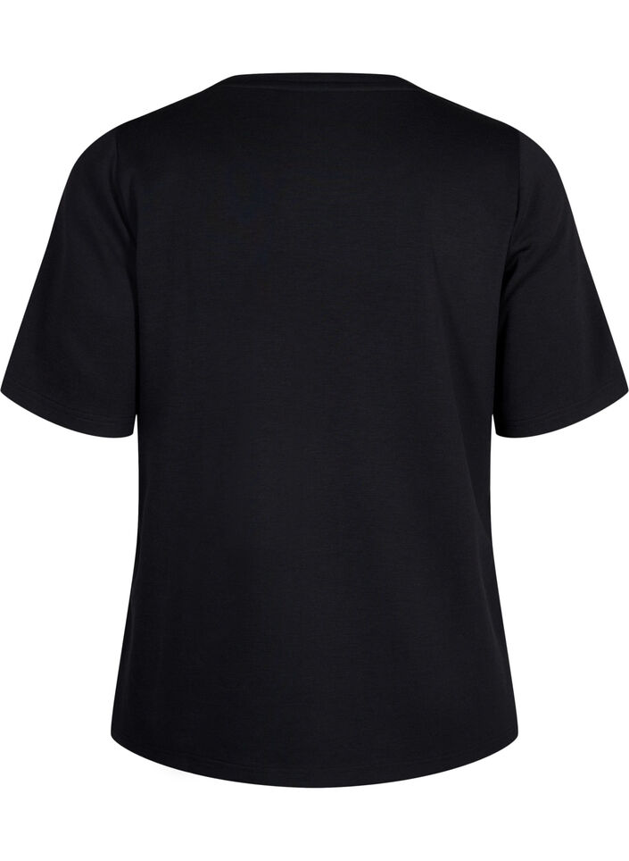 T-shirt i modalmix, Sort, Packshot image number 1