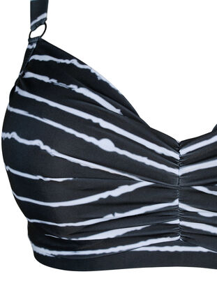 Printet bikini bh med bøjle, Black White Stripe, Packshot image number 2