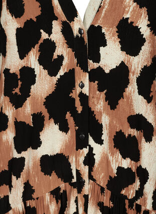 Midikjole med leopard print, Black AOP, Packshot image number 2