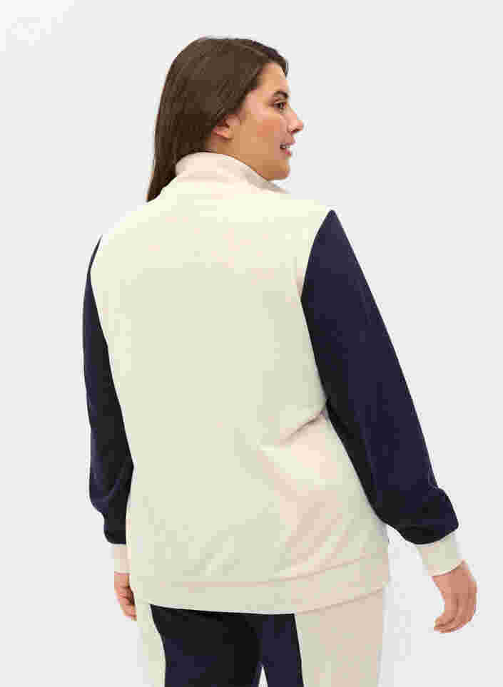 Sweatshirt med colorblock, Night Sky/Off White, Model image number 1
