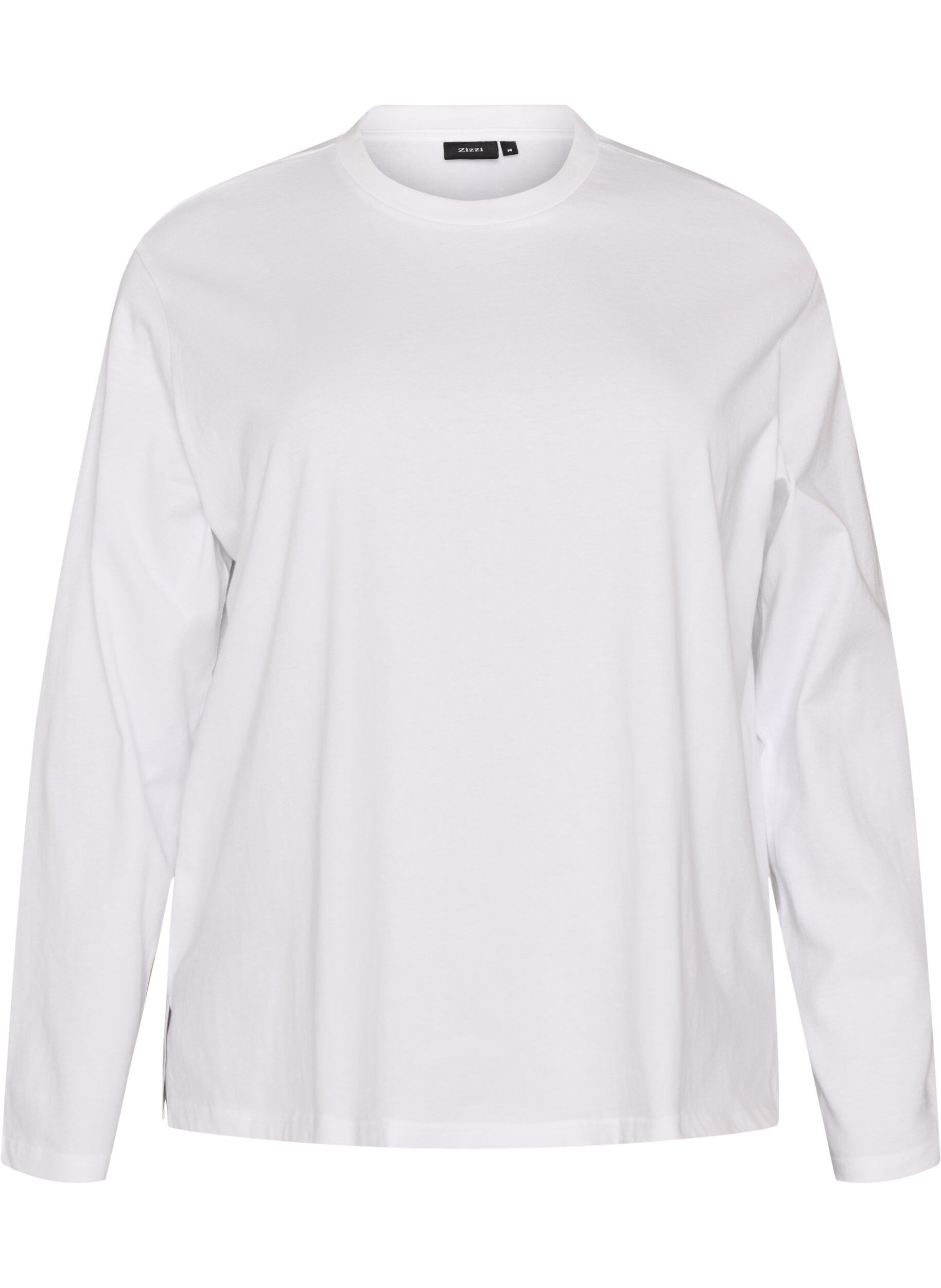 ZizziBasis t-shirt med lange &aelig;rmer, Hvid, Packshot image number 0