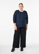 Finstrikket cardigan med rund hals, Bl&aring;, Model image number 1