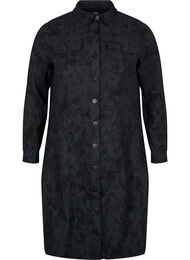 Printet kjole med krave og knapper, Black